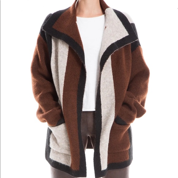 Max Studio Color Block Cardigan Coat 